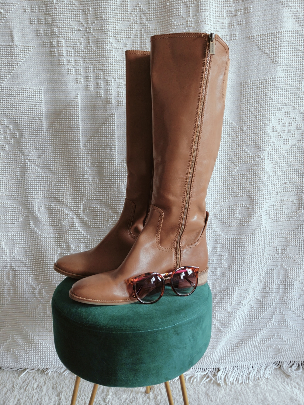 Michael Kors Cognac Leather Riding Boots | Tall Knee High | Equestrian | Size 11
